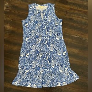 Michael Kors blue paisley sleeveless dress